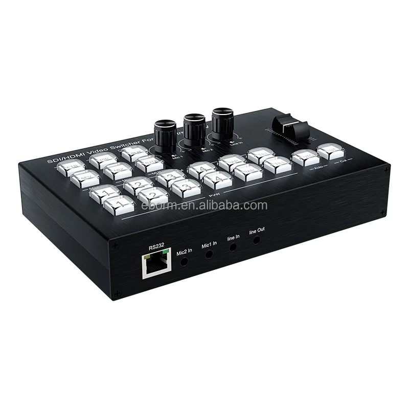 OEM SDI 4-in-2-Out HDMI Video Switcher with Type-C USB3.0 Port ABS Material Live Streaming Video Splitters & Converters