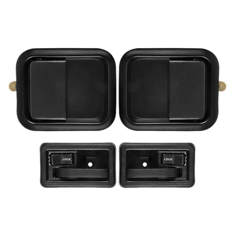 

NEW-Car Interior And Exterior Door Handle Kit Front LH And RH Side For Jeep Wrangler 1991-2004 Accessories 55176383AE 55176382AE