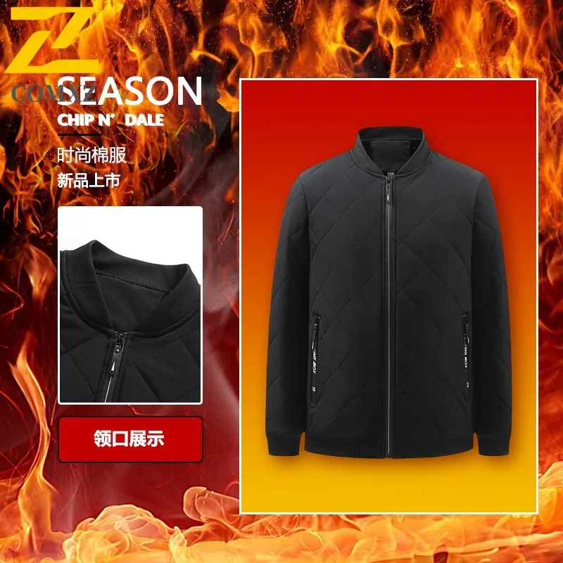 COMXZ Premium Mens Padding Coat Diamond Shaped Design Outdoor Skiing Lightweight Coat Fashion Daily Style Autumn Winter Wear