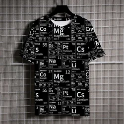 3D Printed Math Formula T-Shirt For Men Experiment Pattern T Shirts Summer Casual Short Sleeves Round Neck Tops Trend Loose Tees