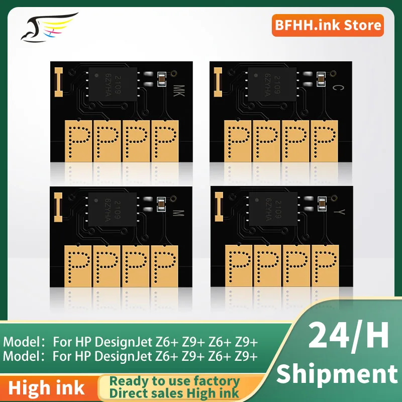 746 746XL 747 747XL Cartridge Chip 300ML For HP DesignJet Z6+ Z9+ Printer One Time Use Ink Cartridge Chip