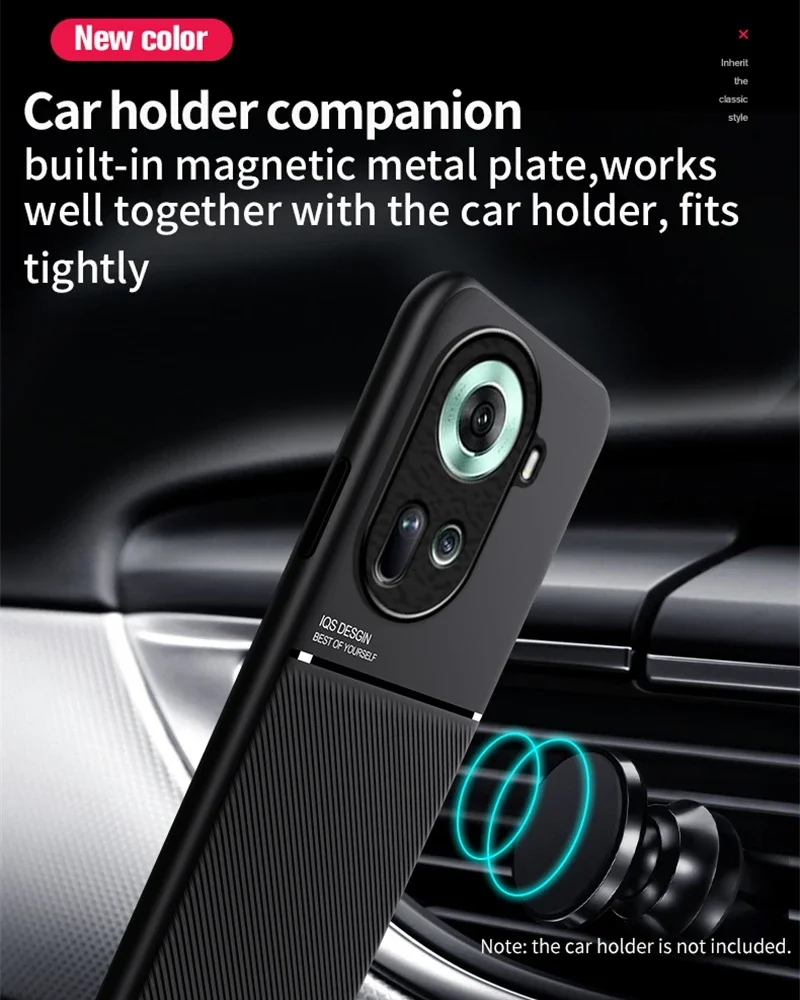 Funda For OPPO Reno11F 5G Case Leather Car Magnetic Holder Back Cover For OPPO Reno11 F Reno 11F 11 F Soft Frame Protect Coque