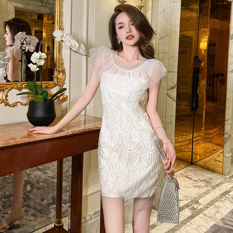 Birthday Party Engagement Dress Design Sense Heavy Industry First Love Classic Style Sequins Female