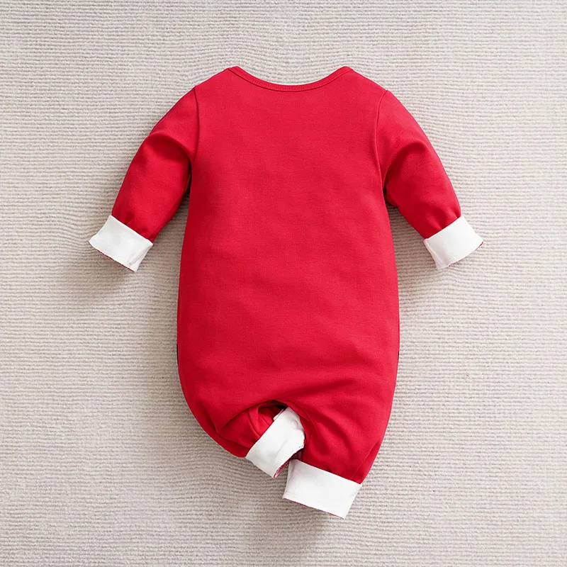 Christmas Santa Claus Print Newborn Clothes Cotton Comfortable 0-18 Boys And Girls Spring And Autumn Long Sleeved Baby Jumpsuit