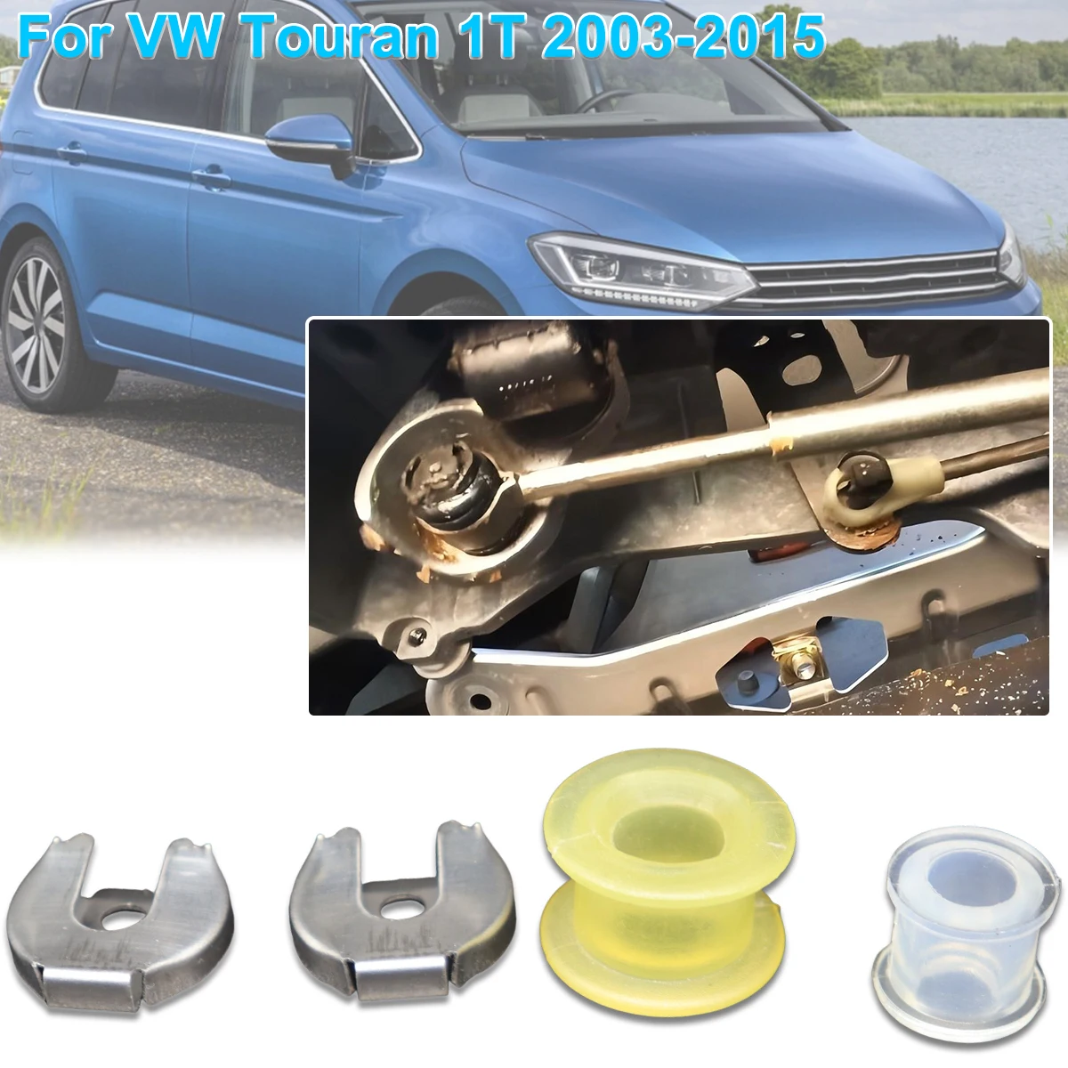 Manual Gearshift Cable Control Bushing Lock Washer End Rod Repair Kit Lever Linkage For VW Touran 1T 2003-2015 Spare Accessories