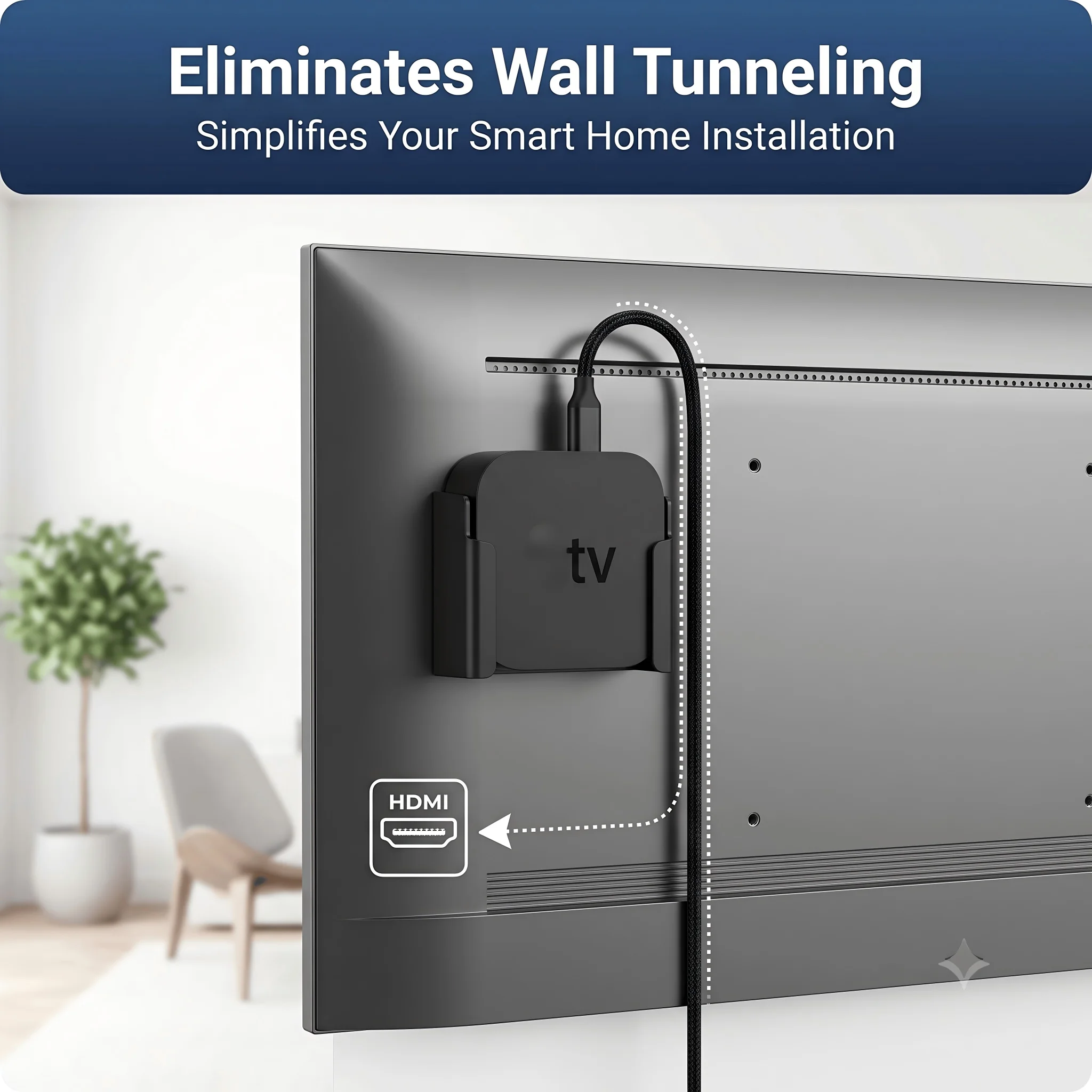 Aluminum Alloy Mount Bracket for Apple TV HD/4K 1&2 Gen, Lightweight Heat Dissipation Holder with 2 Installation Methods