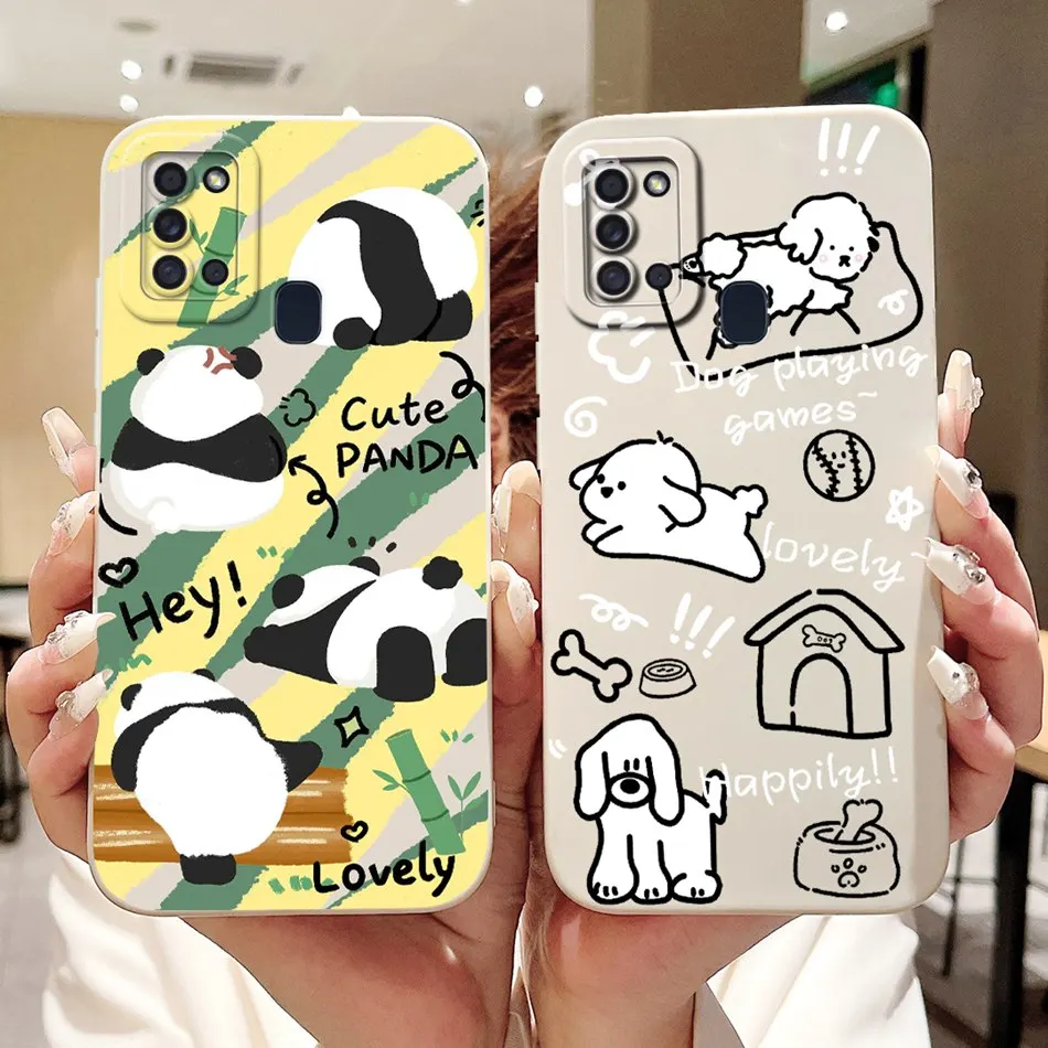 For Samsung Galaxy A21s Case Samsung A21S A 21S SM-A217F Elegant Printing Soft Silicone Camera Protective Shockproof Phone Cases