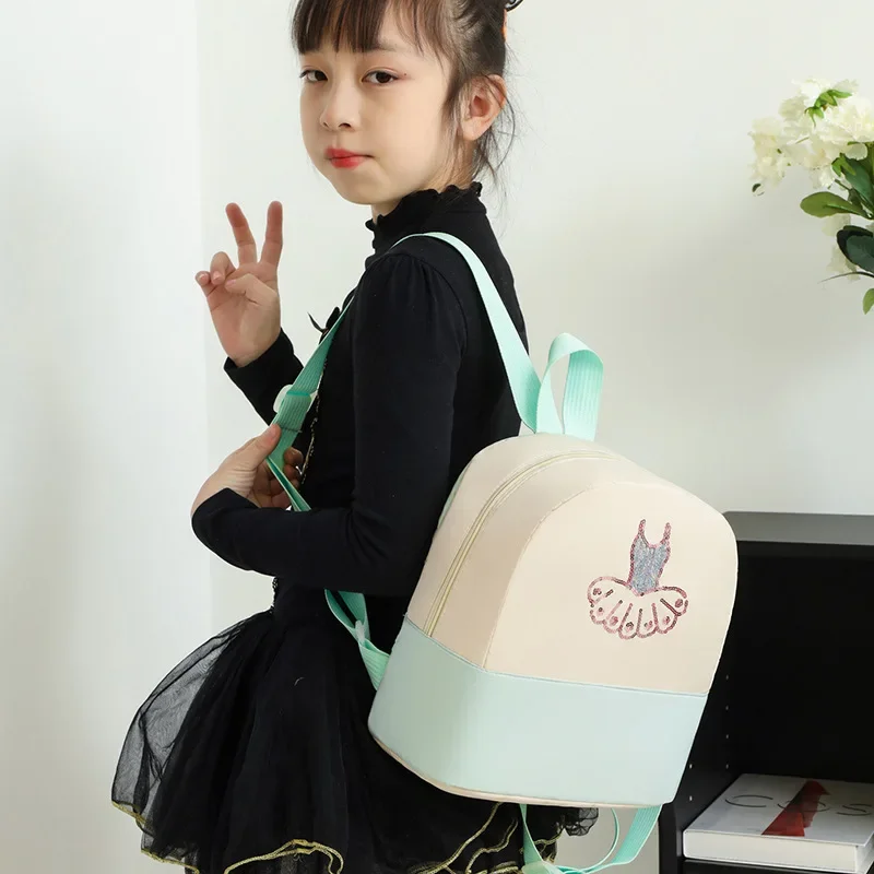 Children Ballet Shoulder Bag for Girl Ballerina Dance Storage Backpack Fashion Sequins Kids Princess Pink School Latin Backpack