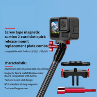 Metal Magnetic Quick Release Base for GoPro Hero 13 Extension Mount Adapter Holder Bracket for Go Pro Hero 13 Black Accessories
