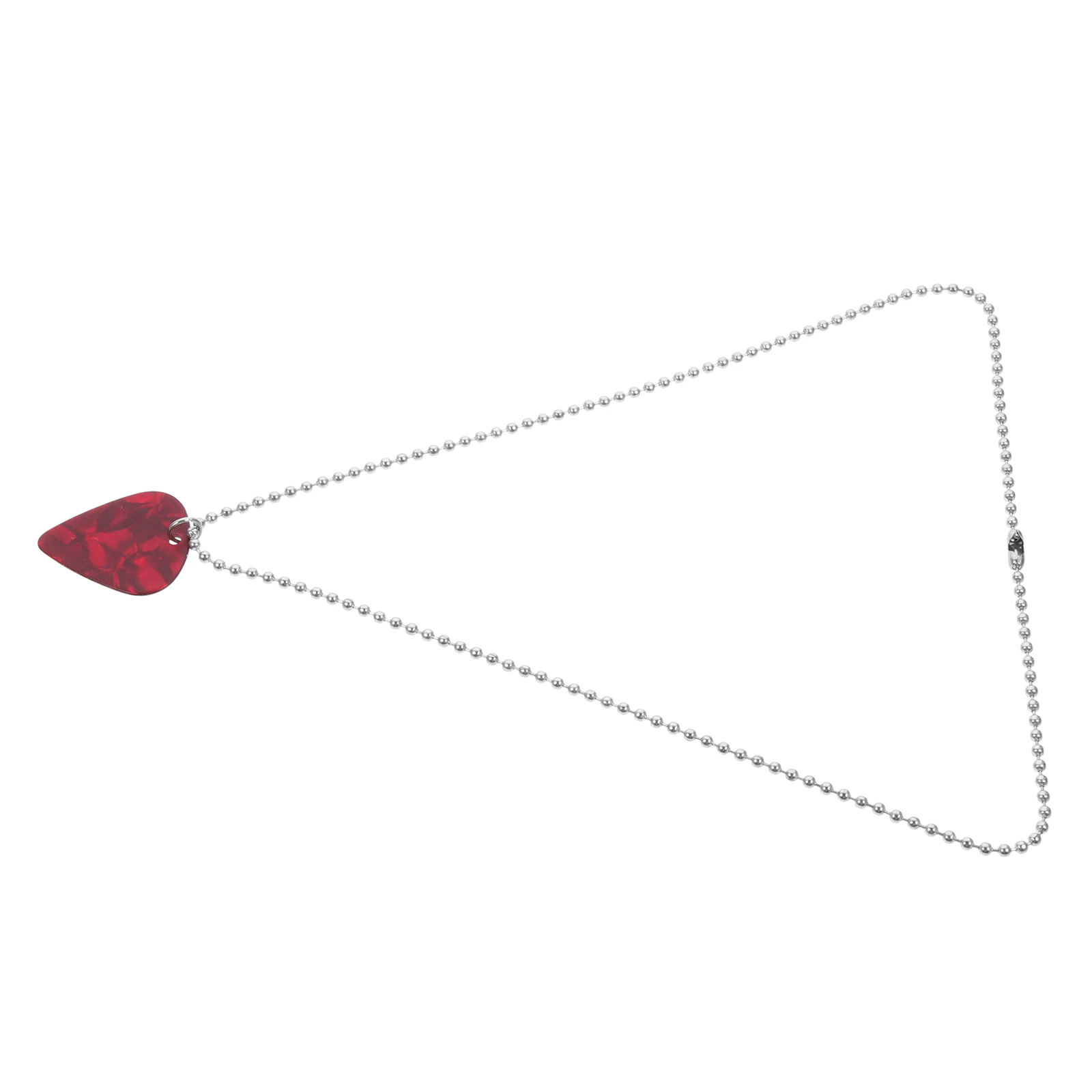 

Stainless Steel Guitar Necklace Guitar Pick Pendant Ergonomic Finger Fit Bass Ukulele Playing Gift Chain Portable Bass Pick