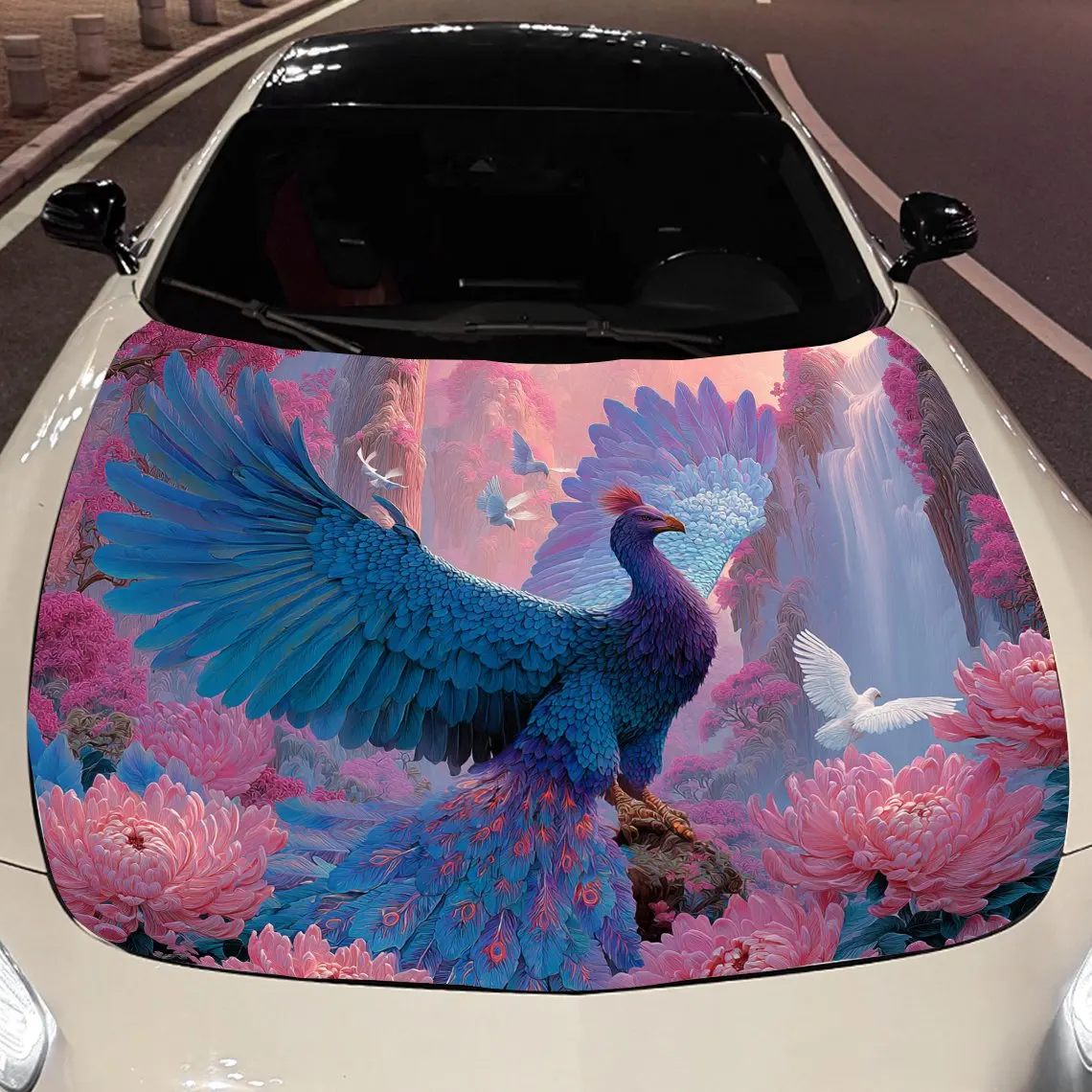 

Magnificent Phoenix Car hood packaging sticker, PVC material, self-adhesive waterproof, anti-slip paint, car exterior decoration