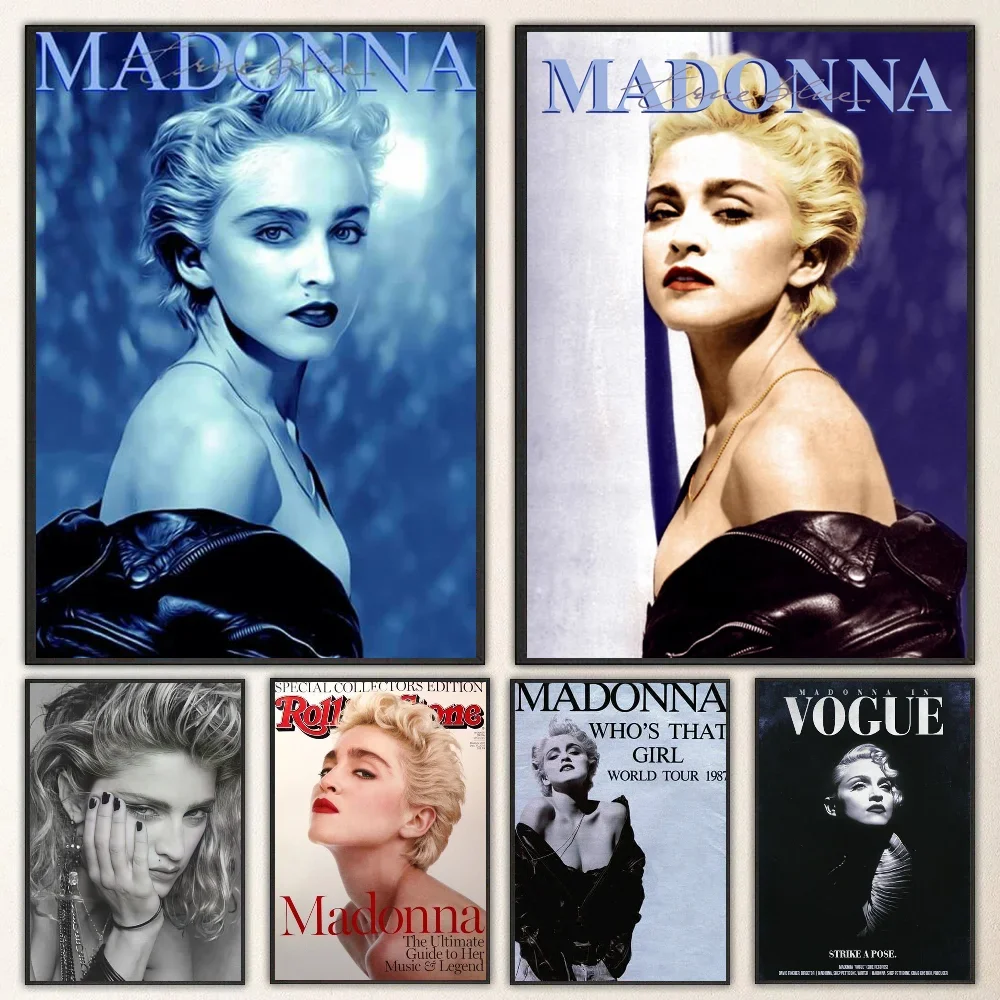 1pc Singer M-Madonna Classic Anime Poster Self-adhesive Art Waterproof Paper Sticker Coffee House Bar Room Wall Decor