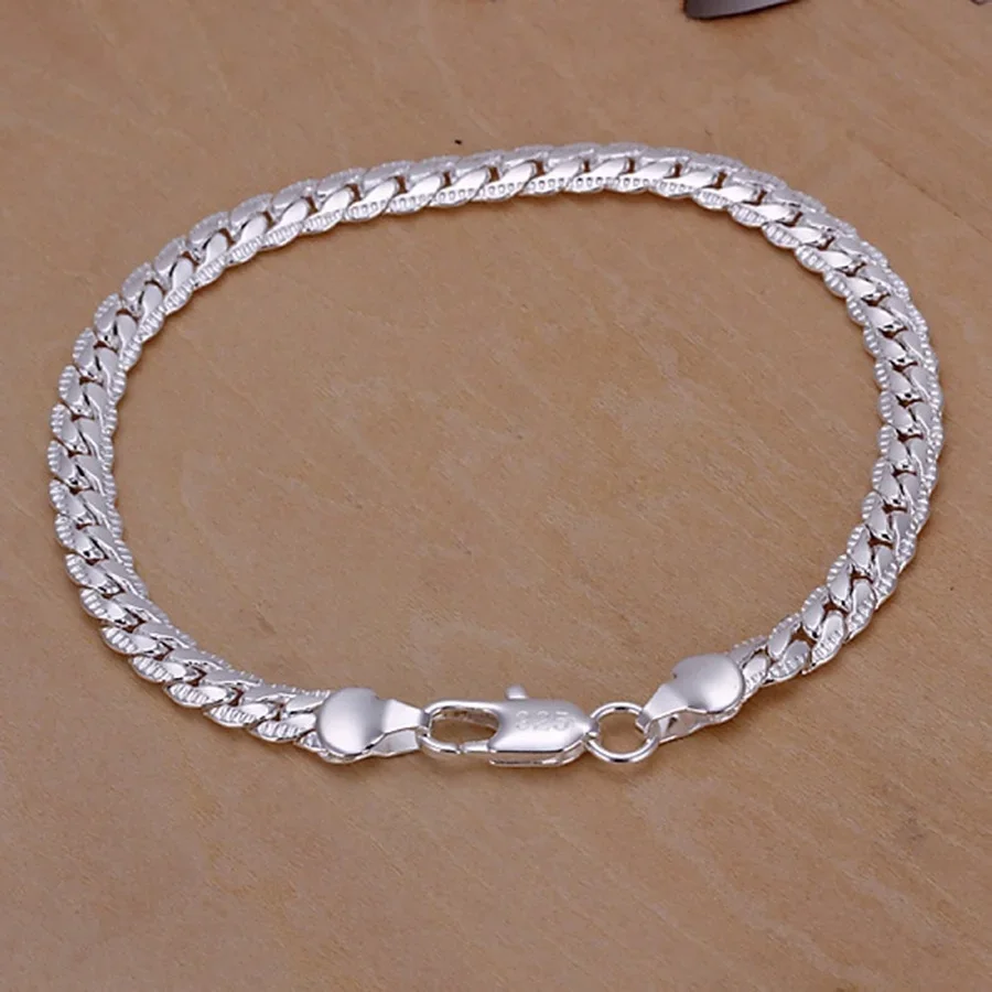 

Fashion Gold Or 925 Sterling Silver 5mm Men Jewelry Charm Women Lady Chain Bracelets Free Shipping Wedding Party Gifts