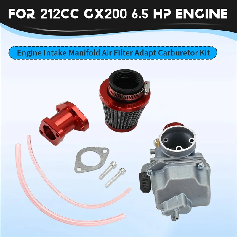 A02Q-Carburetor Kit Air Filter Adapt Intake Manifold Engine For VM22 212Cc GX200 6.5Hp 196Cc CT200U KT196 Moto Mini