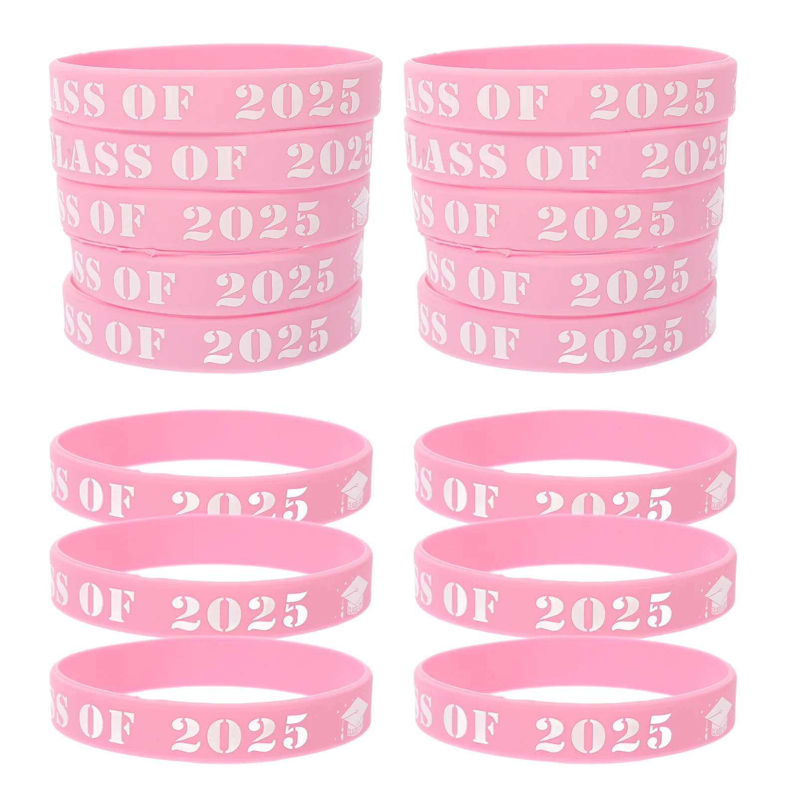 25 Pcs Graduation Bracelet Silicone Wrist Band Bulk Bracelets Silica Gel Wristbands School