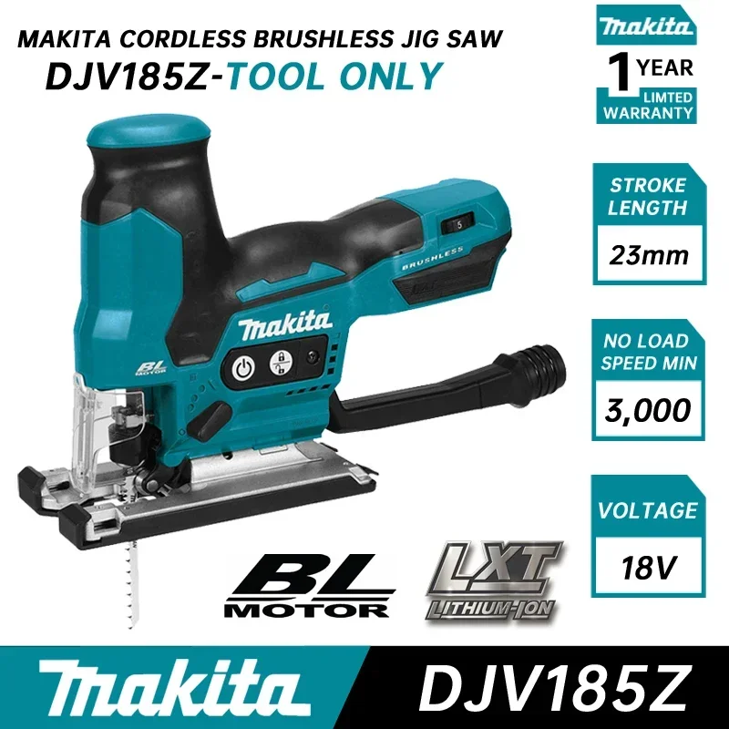 makita djv185z jig saw sem fio sem escova cabo barril compacto velocidade ajustavel multi funcao ferramenta eletrica para trabalhar madeira 01