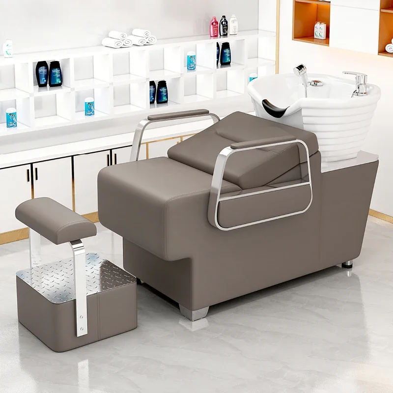 Therapy Center Japanese Shampoo Put on Makeup Chair Wash Hair Salon  Bed Bowl Sink Spa Beauty Luxury Chairs Washbasin Stretcher - Image 4