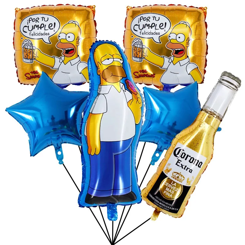 Cartoon anime aluminum film The Simpsons beer balloon holiday decoration