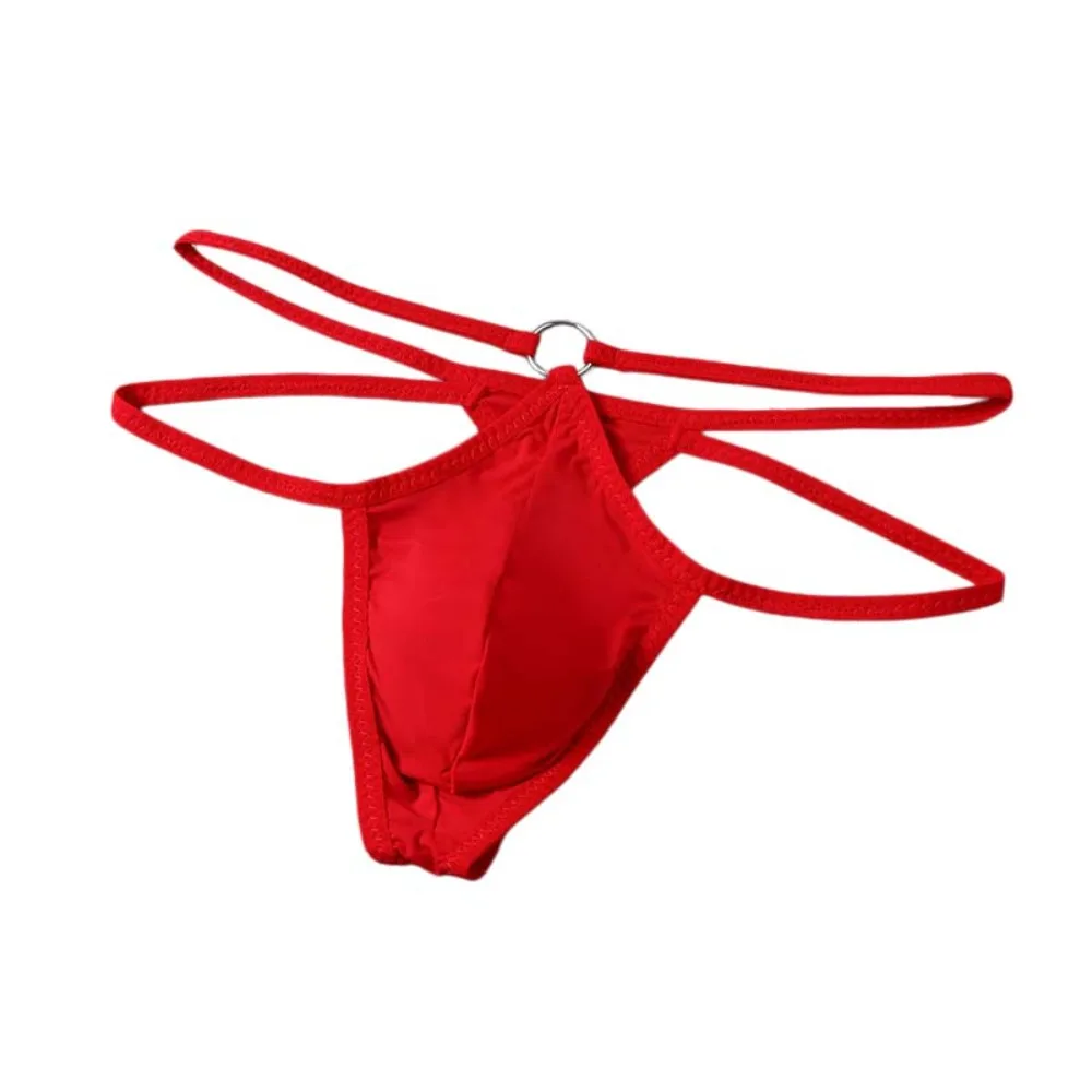 Comfortable Mesh Men's Thin Thong Hollow Out Transparent Men Underwear Low Waist Thin Strip Triangle Panties Exotic