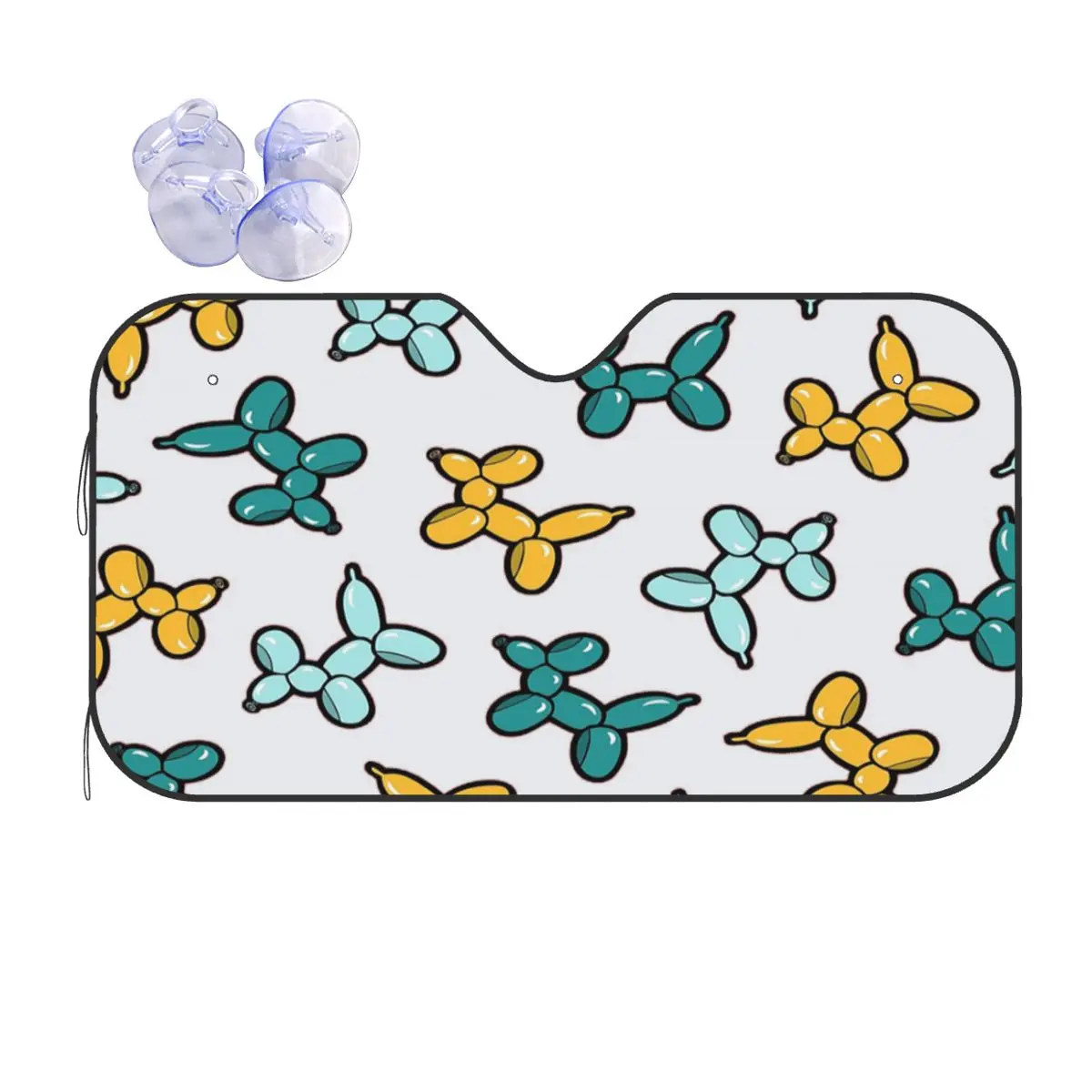 

Balloon Animal Dogs Pattern In Red Sunshade Windscreen Car Front Windshield Window Sun Visor Accessories Covers