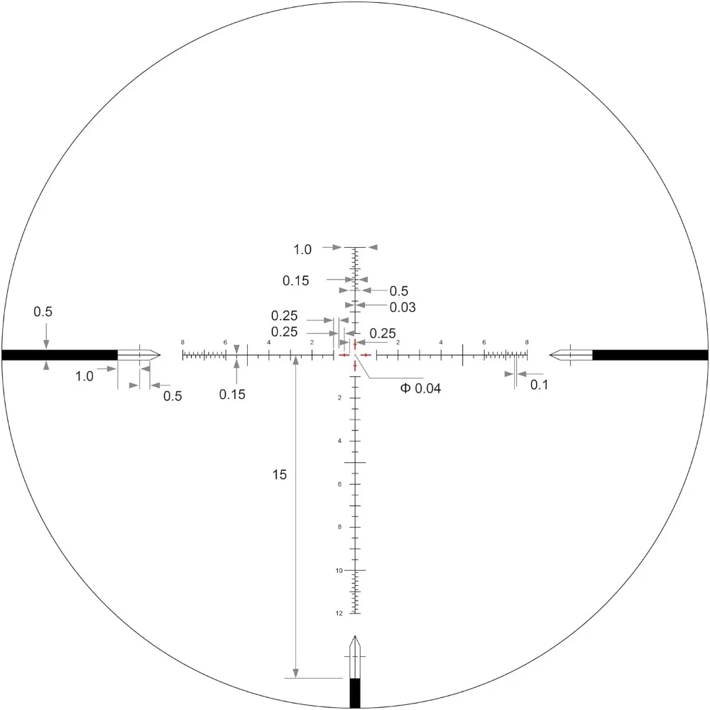 Retículo iluminado FFP do escopo do rifle SH4J 6-24X50 com tubo de 34mm da parada zero