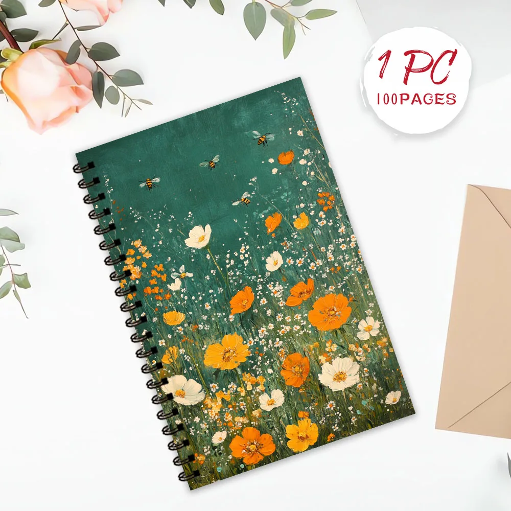 Notizbuch mit Frühlingsblumen-Motiv, Tagebuch, blanko linierte Seiten, ideales Geschenk zum Notieren, inspirierend für Männer und Frauen, perfekt für Studenten