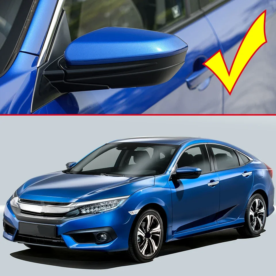 Acessórios do carro para honda civic 10th 2016 2017 2018 2019 2020 espelho retrovisor capa capa habitação tampa externa espelho asa tampa