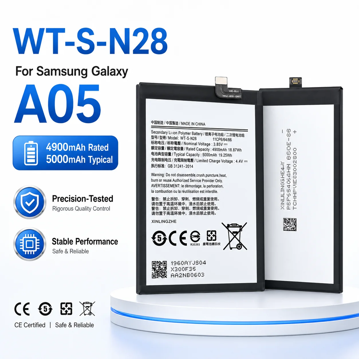 

High Capacity Phone Battery for Samsung Galaxy A05 A05S A02S M02S F02S A06 – HQ-7160SS WT-S-N28