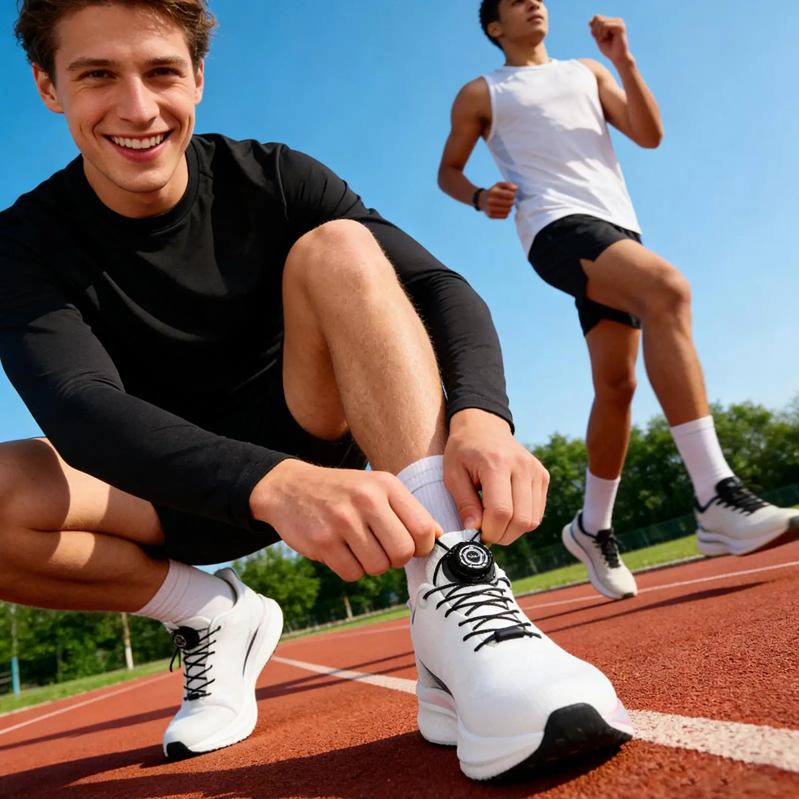 Laces for Sneakers No Tie Rotating Buckle Lacing String Knob Style Shoe Laces for Men Women Youth Adults Travel Home School