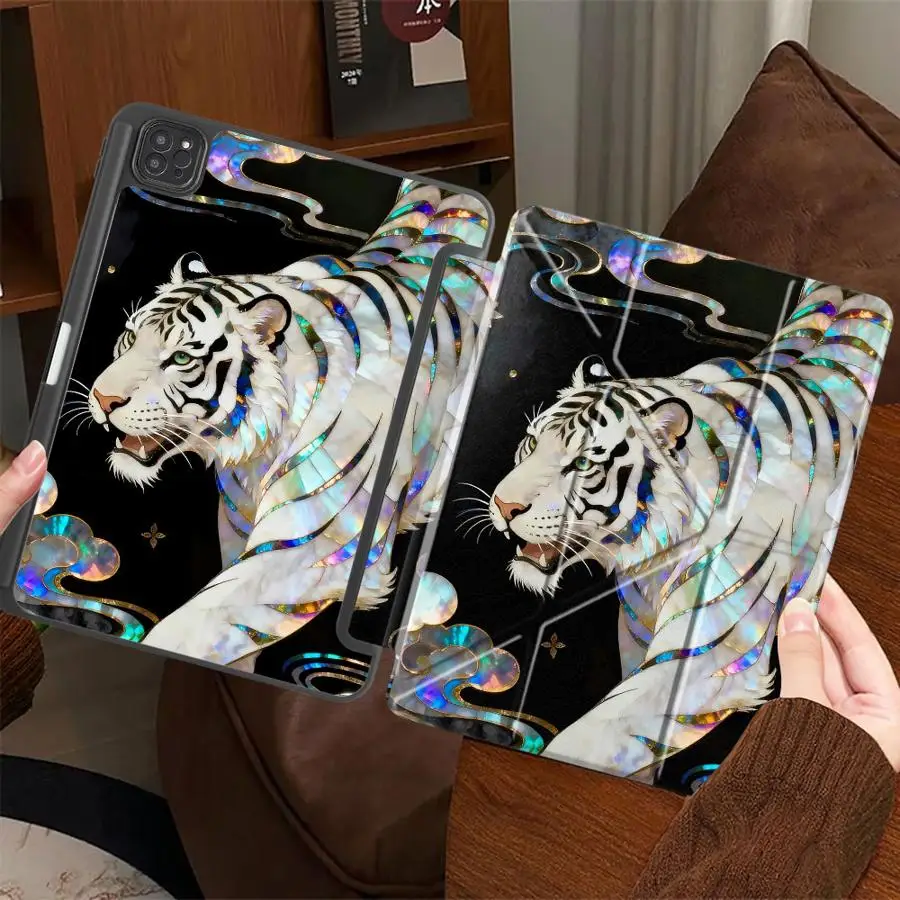 Tablet Case For iPad Pro 11th 10th 9th 8th 7th 12.9inch Mini 6 7 Pro 2025 Air 4 5 M3 M2 M4 11inch Holder Cover Cool Tiger