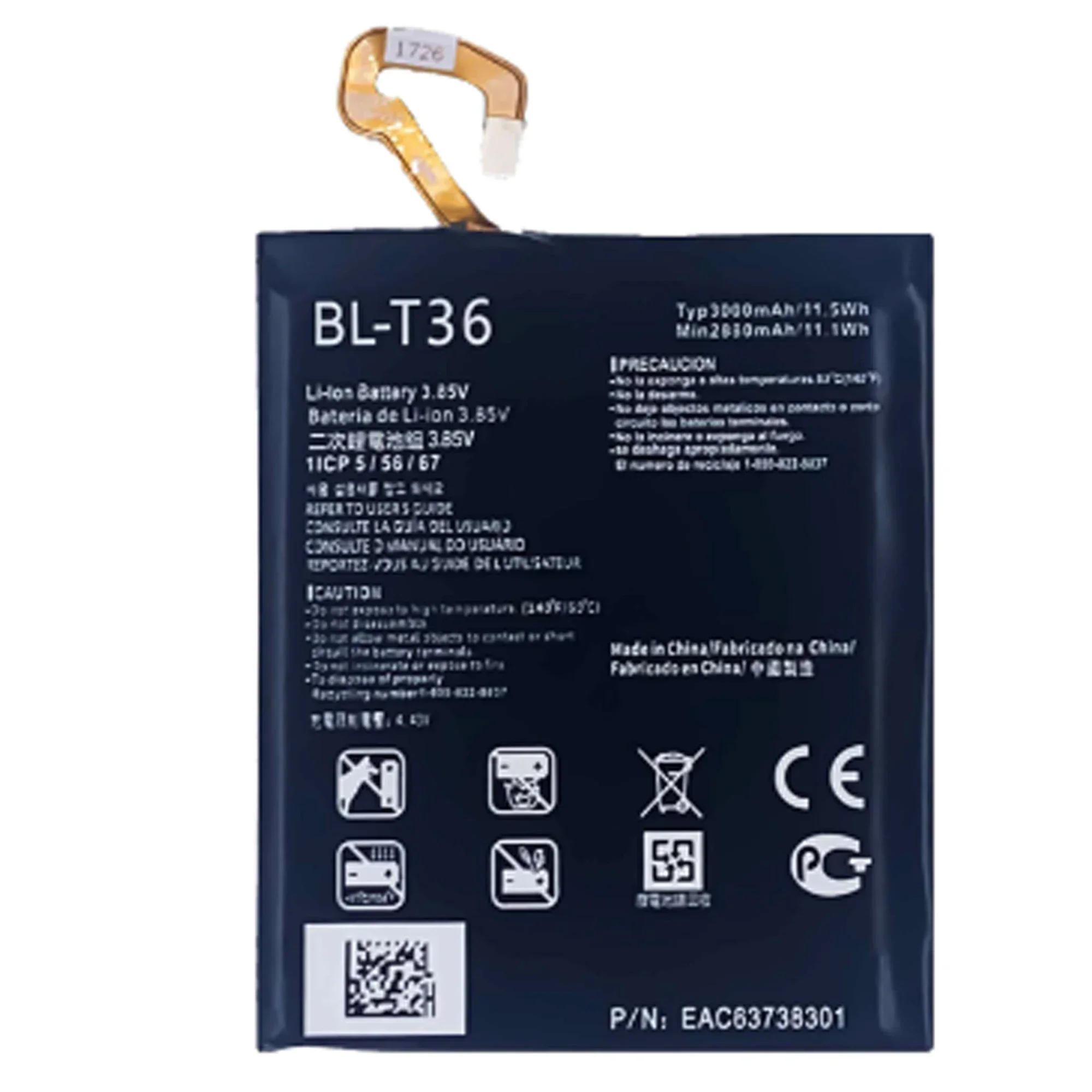 100% high capacity BL-T36 Battery For LG X410/ Phoenix Plus/ K11 Plus/ X4Phone Replacement  Bateria