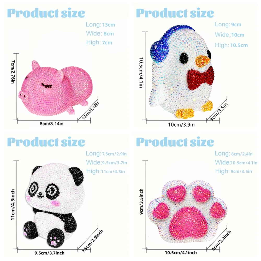 1pc/Set DIY Animal Diamond Art Night Lamp Panda Diamond Art Led Night Light Kits Penguin Diamond Painting Night Light Kits