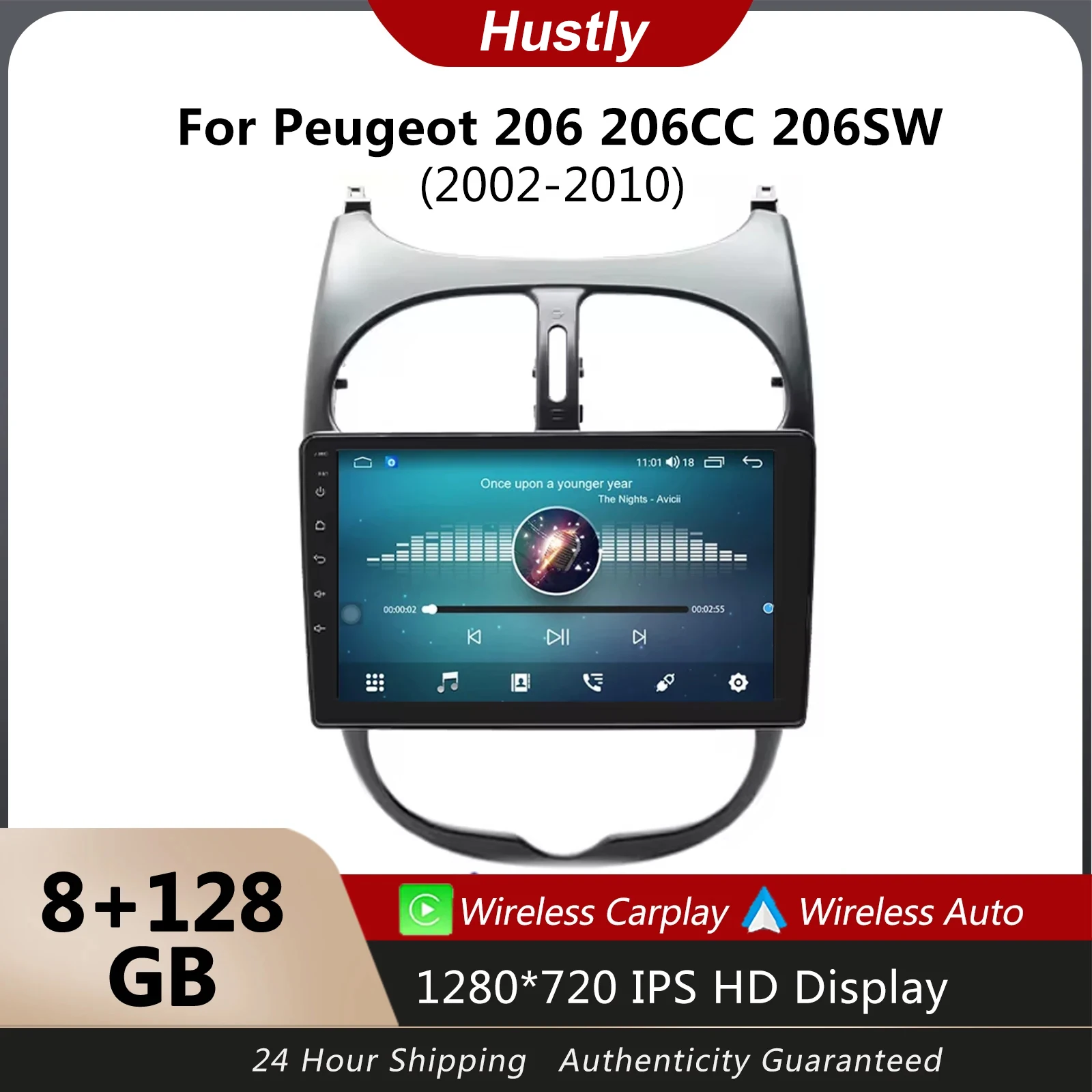

Android Car Radio For Peugeot 206 206CC 206SW (2002-2010) Wireless Carplay Car Multimedia Player GPS Navigation 4G/SIM
