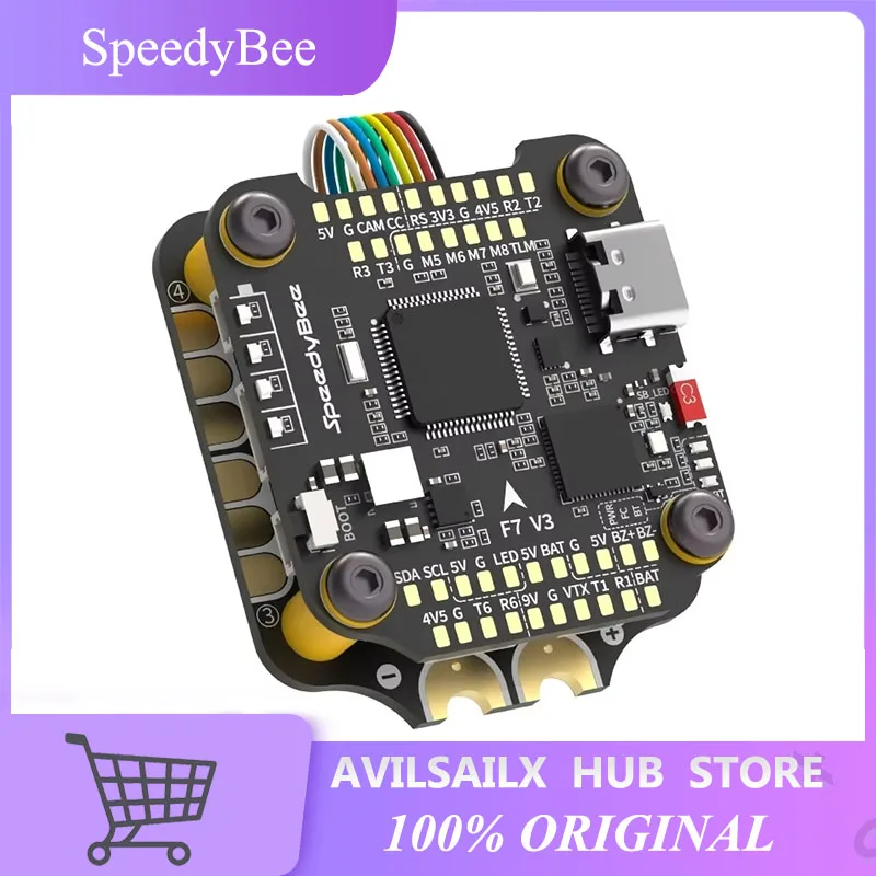 SpeedyBee F7 V3 BL32 50A 30x30 Stack – F722 FC & BLHeli_32 ESC, Blackbox, Wireless Flasher, Betaflight/iNAV/Emuflight