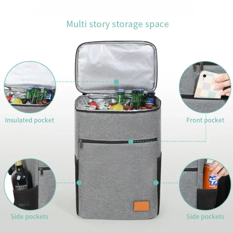 Outdoor Backpack Camping Cooler Bag Soft Large Thermal Backpack Insulated Bags Travel Beach Beer Leak-proof Food Storage Bag