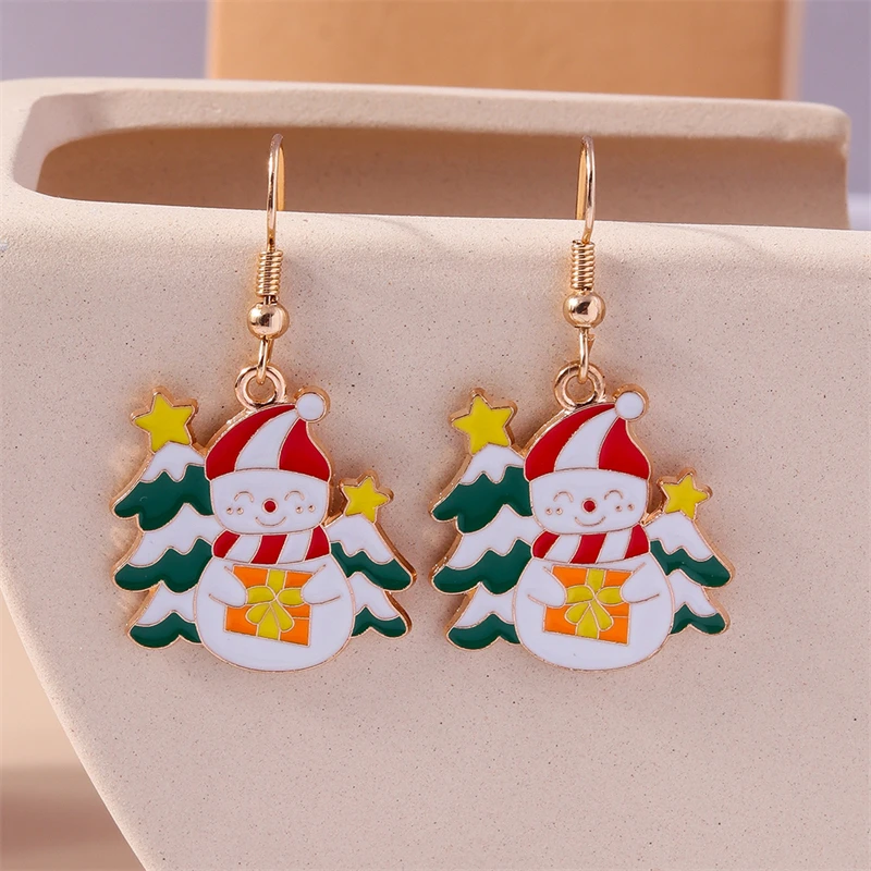 Mode handgemachte gestrickte Weihnachtsmütze Tropfen Ohrringe für Frauen Mädchen Neujahr Party Urlaub Schmuck Dekoration – Detail 15