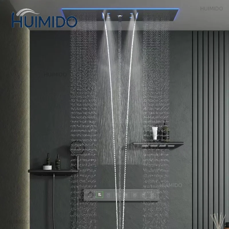 6 functions wall shower thermostatic bath tap luxury wall shower concealed constant  shower set embedded thermostatic  set