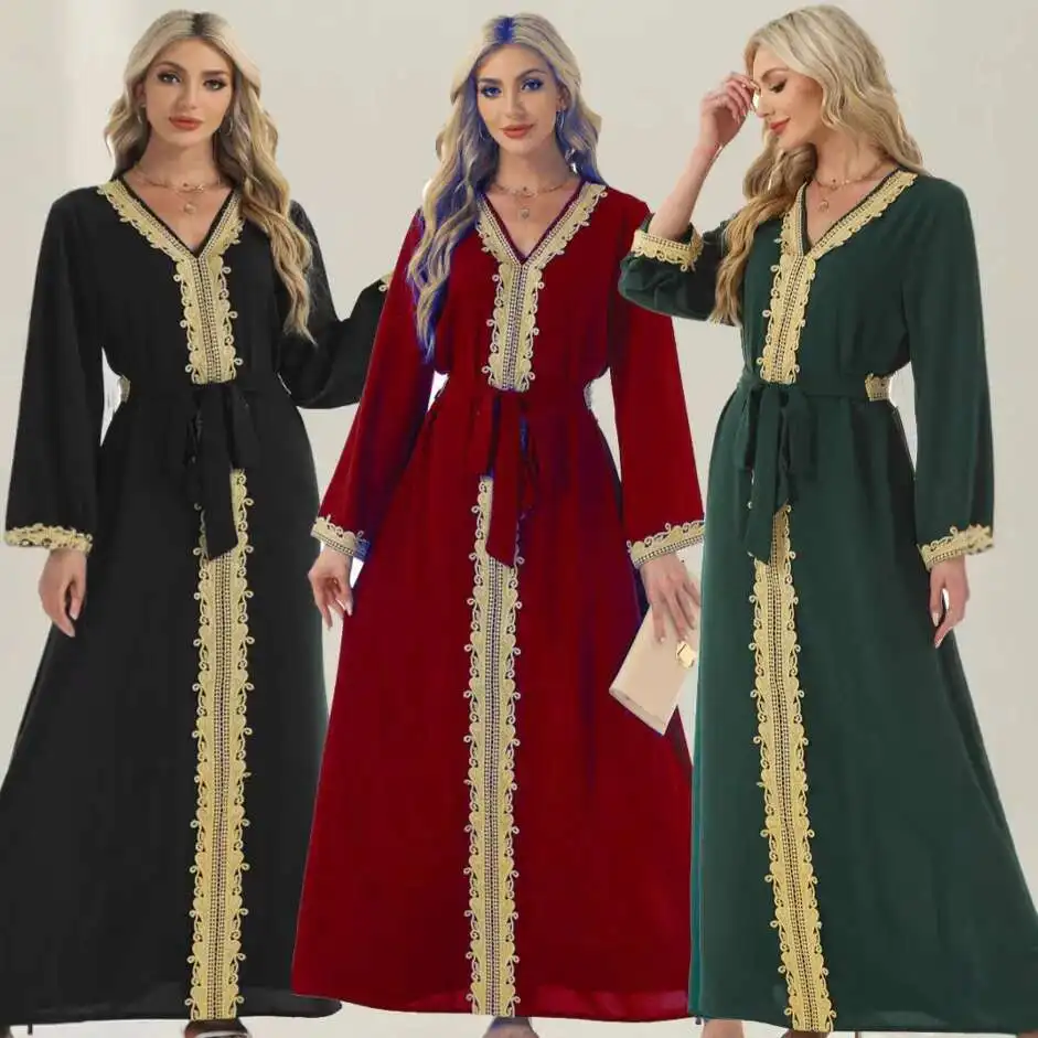 

Arab Women's Dress, Long Skirt, Elegant Abaya 2025 Muslim Long Dress Robe Abaya Ramadan Dubai Luxury Islam Elegant
