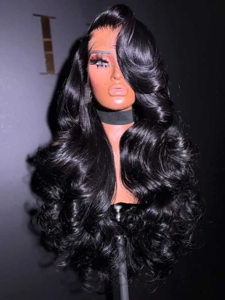 40 42-дюймовые объемные человеческие волосы Парики 13x6 HD Прозрачные кружевные фронтальные парики из человеческих волос Gluless Remy Body Wave Парик фронта шнурка