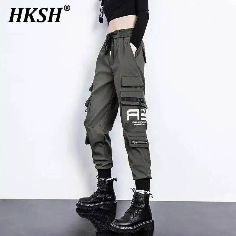 HKSH Frauen Flut Cargo Hosen Casual Lose Trend Amerikanischen Taschen Safari Stil Overalls High Street Fuß Bindung Wandern Ins HK3902