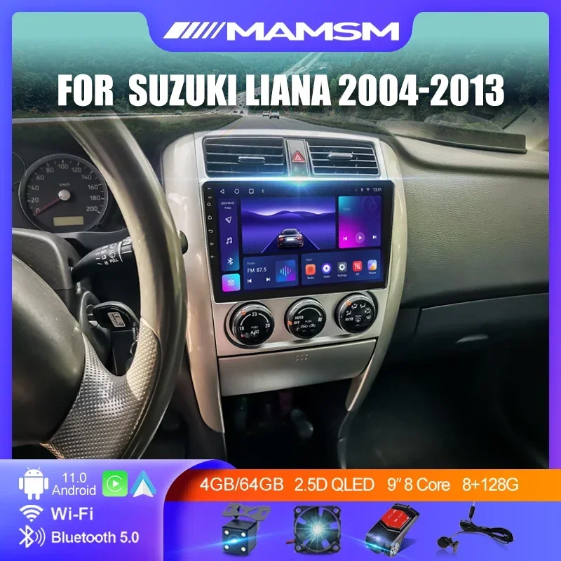 

Android 12 Car Radio For Suzuki Liana 2004-2013 Multimedia Video Player Navigation Stereo GPS 4G Carplay Autoradio 8+128G Video