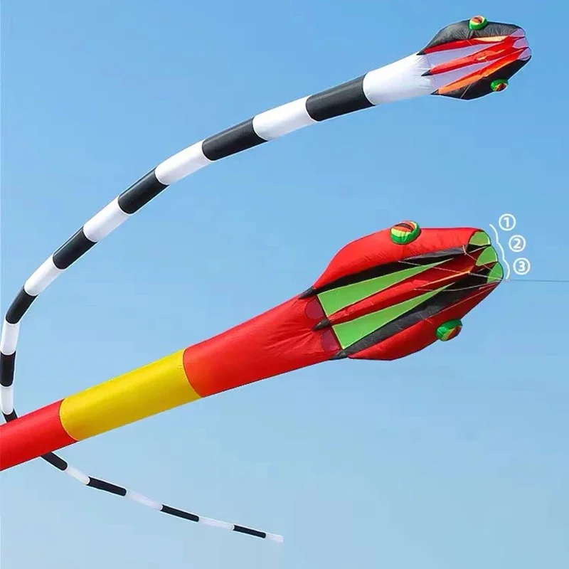 55M Giant Soft 3D Snake Kite Inflatable Adult Kite Tearproof Pipa Profissional Outdoor Easy To Fly Single Line Competition Kite