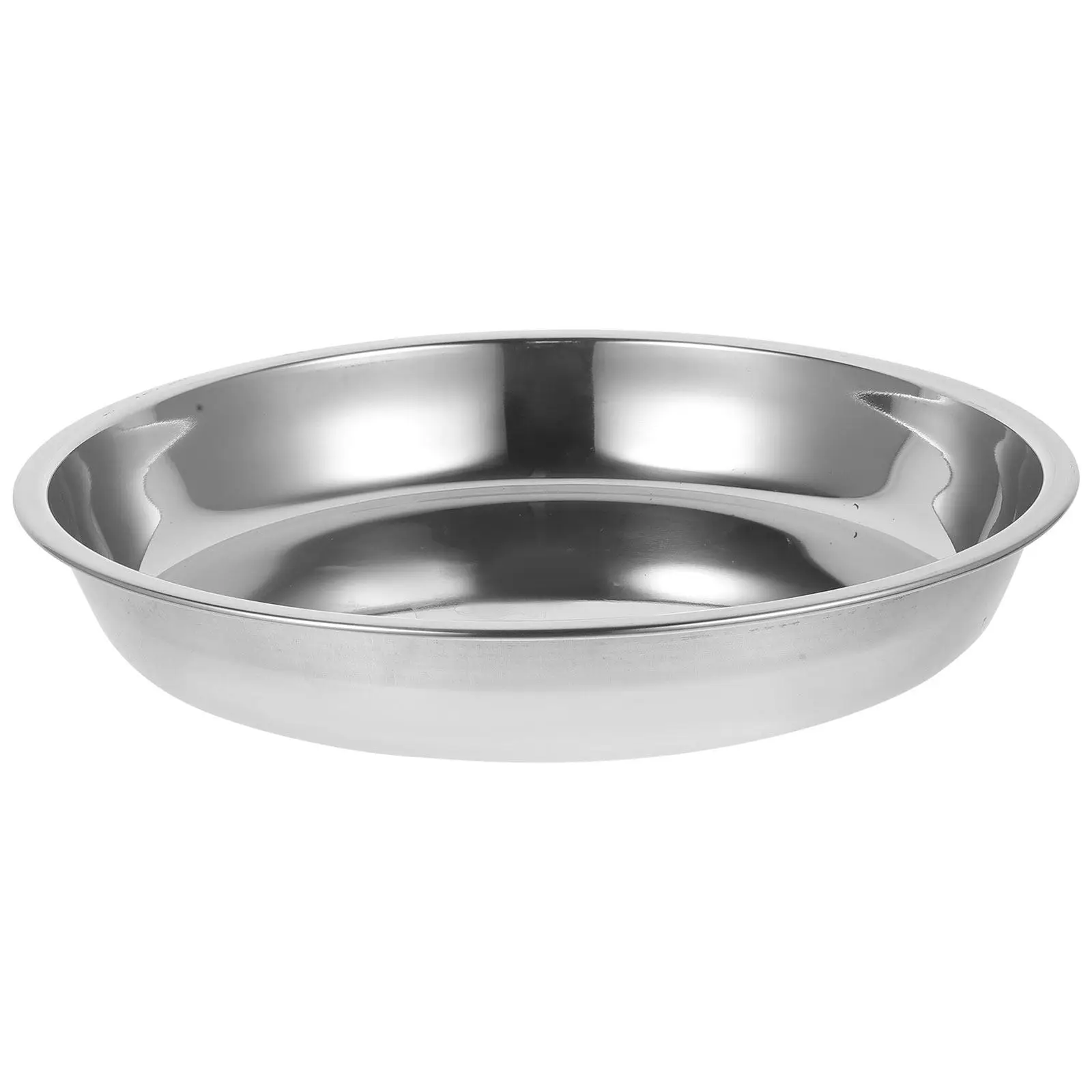 

Stainless Steel Dinner Plate Large Round Stainless Steel Food Plate Multi-Function Serving Dish for Party Bbq Western Steak