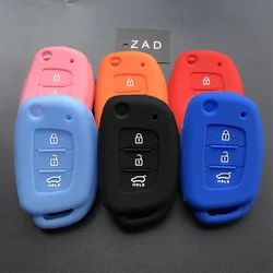 ZAD 3button Silicone rubber car key case cover for Hyundai Accent i20 I30 I40 I45 IX35 Mistra Sonata Tucson Verna key case