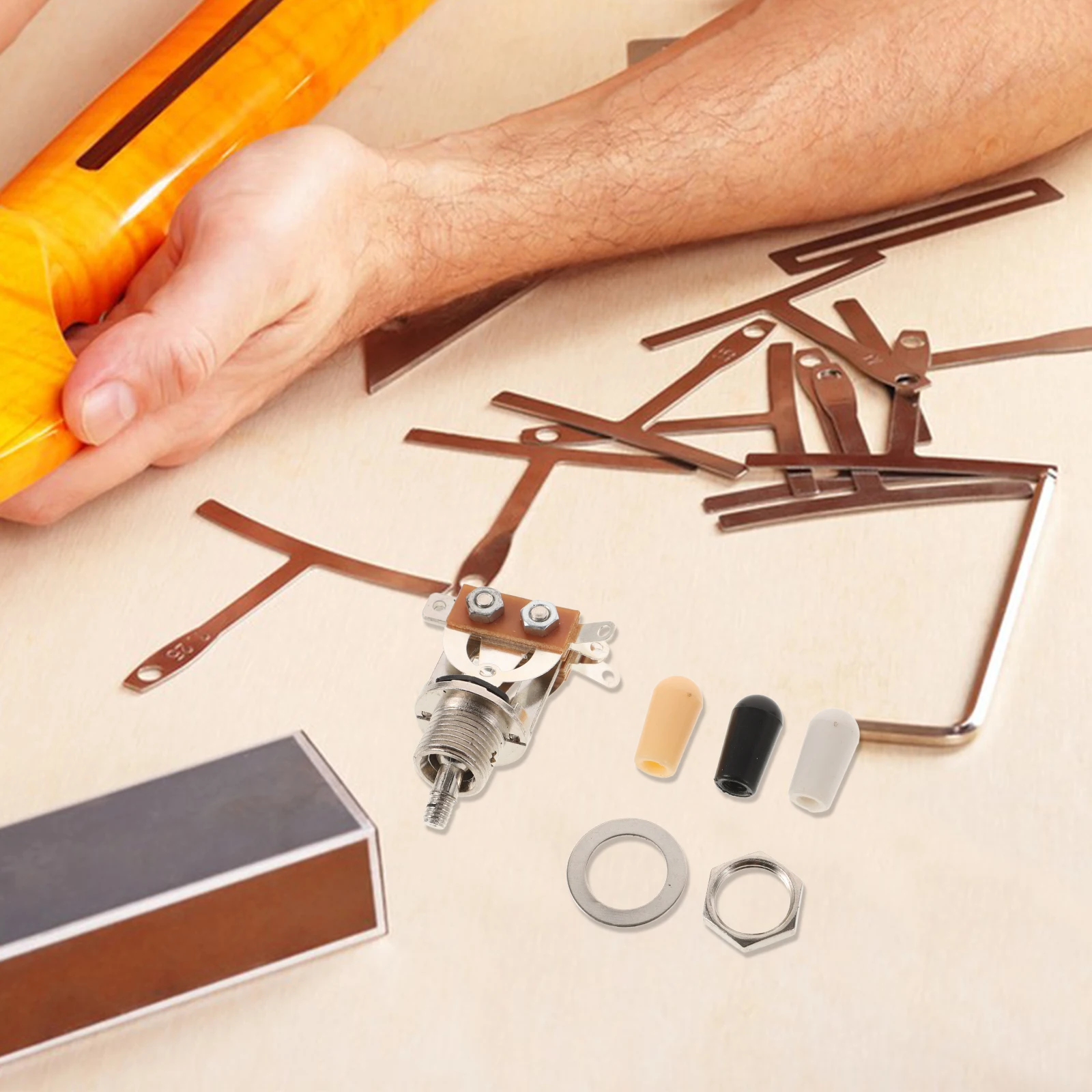 3 قبعات مقبض معدني لمفتاح تبديل الجيتار المستقيم، تصميم متين، إعداد سريع، نمط فريد من نوعه