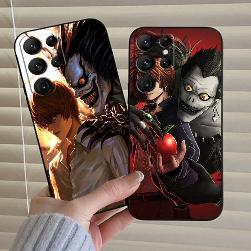 Anime D-Death N-Note Apple For Samsung Galaxy S24 S23 S22 S21 S20 FE S10 S10E Plus Ultra Pro Lite 5G Black Cover Phone Case