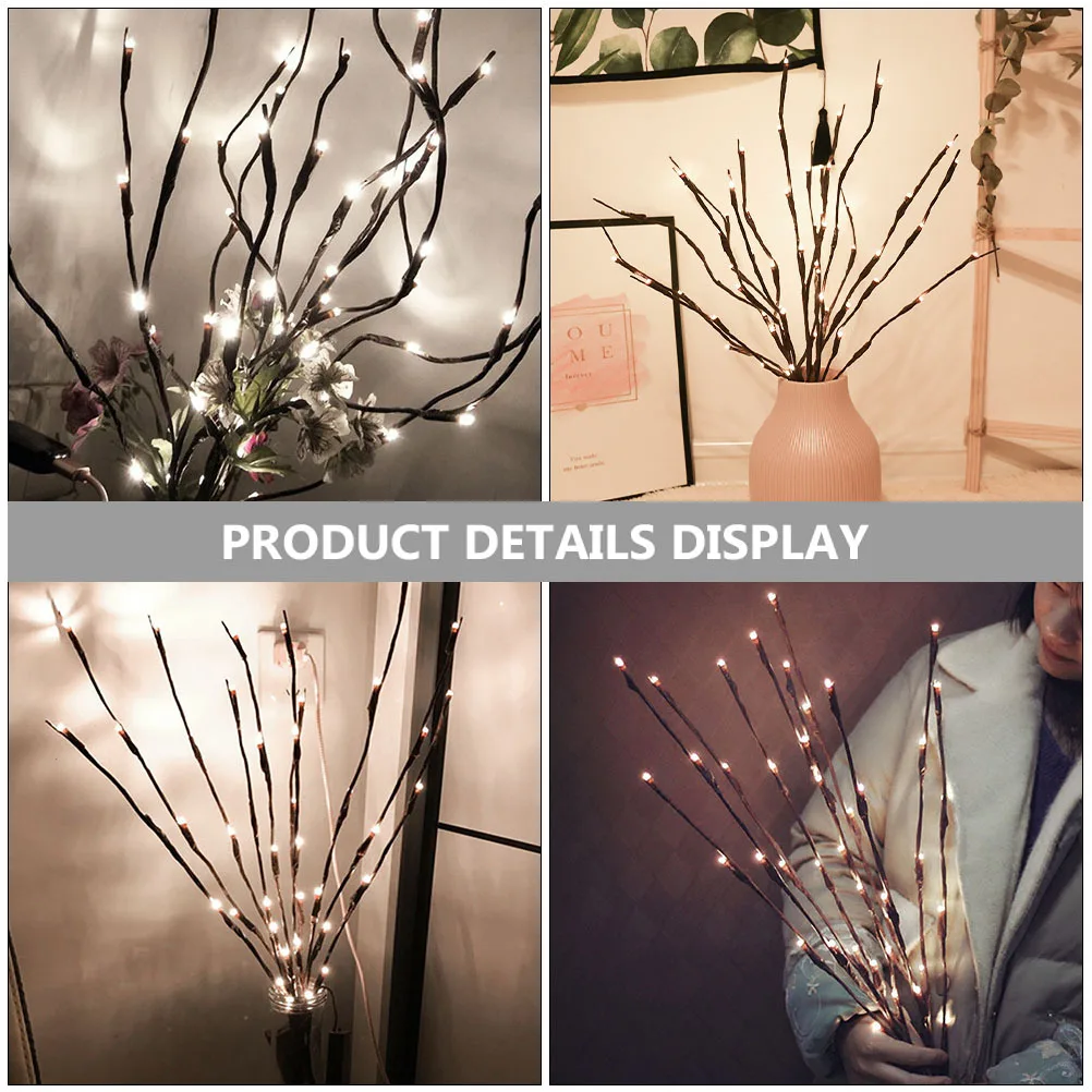 1 قطعة LED فرع الصفصاف مصباح دافئ أبيض انحناء لتقوم بها بنفسك ضوء الزخرفية عيد الميلاد حفلة إضاءة غرفة النوم الدعامة فرع الصفصاف الخفيفة