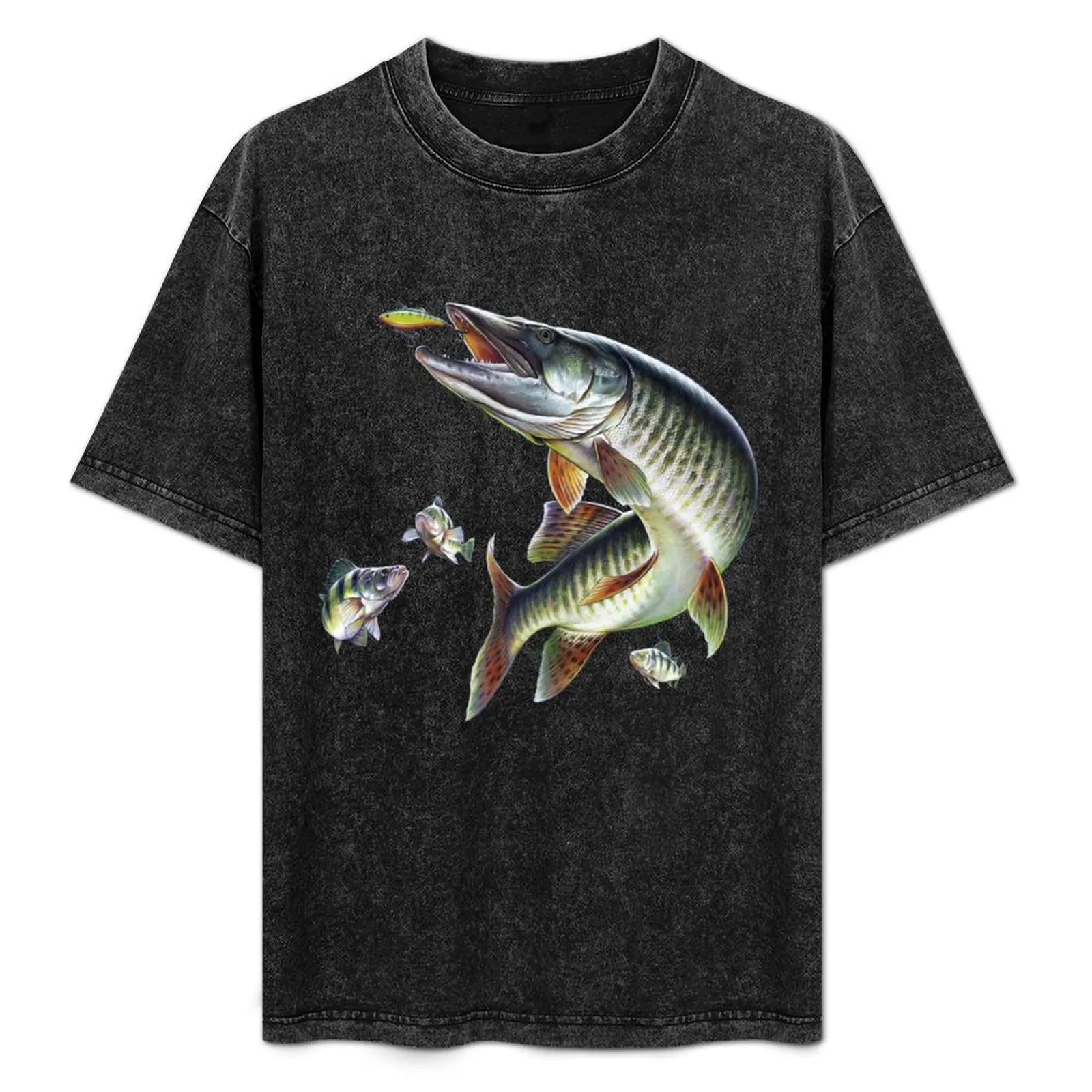 

Muskie Fishing T-Shirt Sports Casual Short Sleeve Cotton Tee