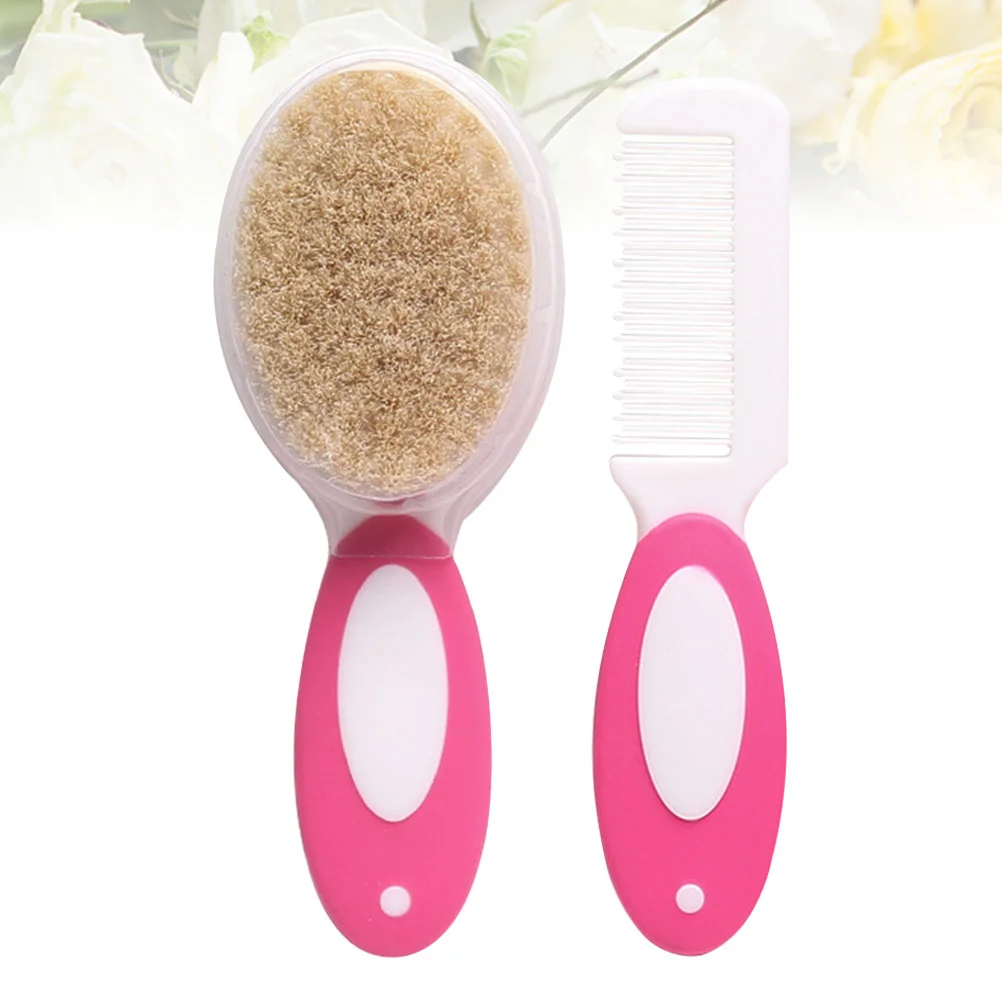 Brosse de soin des cheveux pour bébé, peigne et masseur de tête, fourrure douce, nourrisson, nouveau-né, 2 pièces