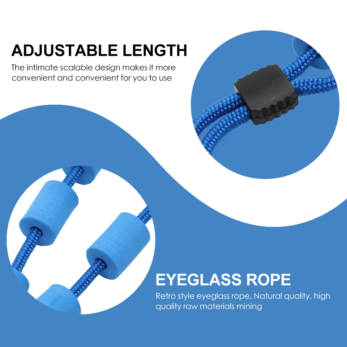 Floating Glasses Lanyard for Sports Swimming Cycling Running Eyewear Holder Strap Secure Adjustable Comfortable Anti-Slip